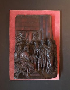 17th Century Early Baroque Flemish Wood Carved Religious Figural Group