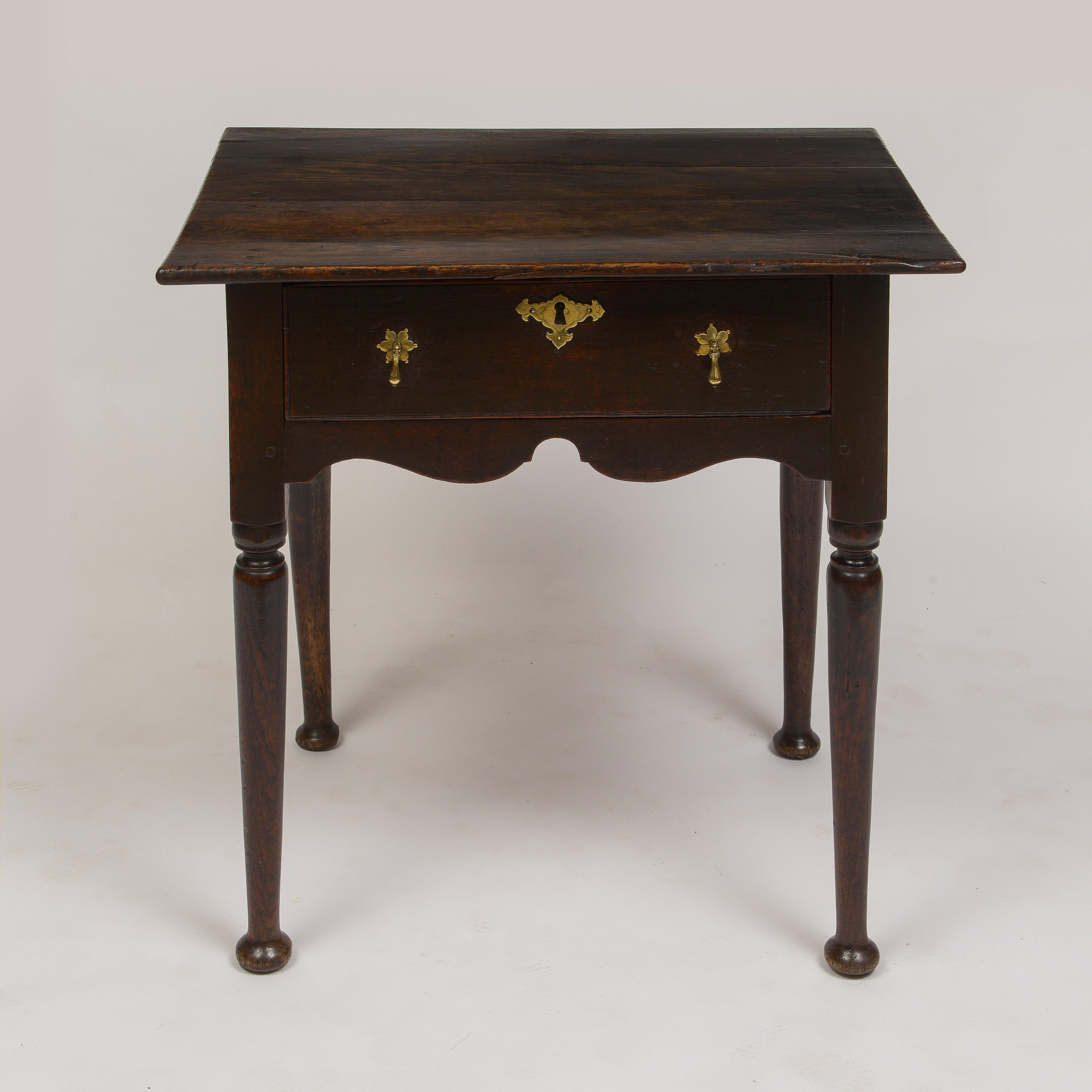 Hand-Crafted 17th Century Early Oak Lowboy For Sale