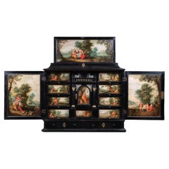 Armario de Amberes ebonizado del siglo XVII con paneles pintados, círculo 1630