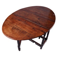 Antique 17TH Century Elm and Oak Drop Leaf Table