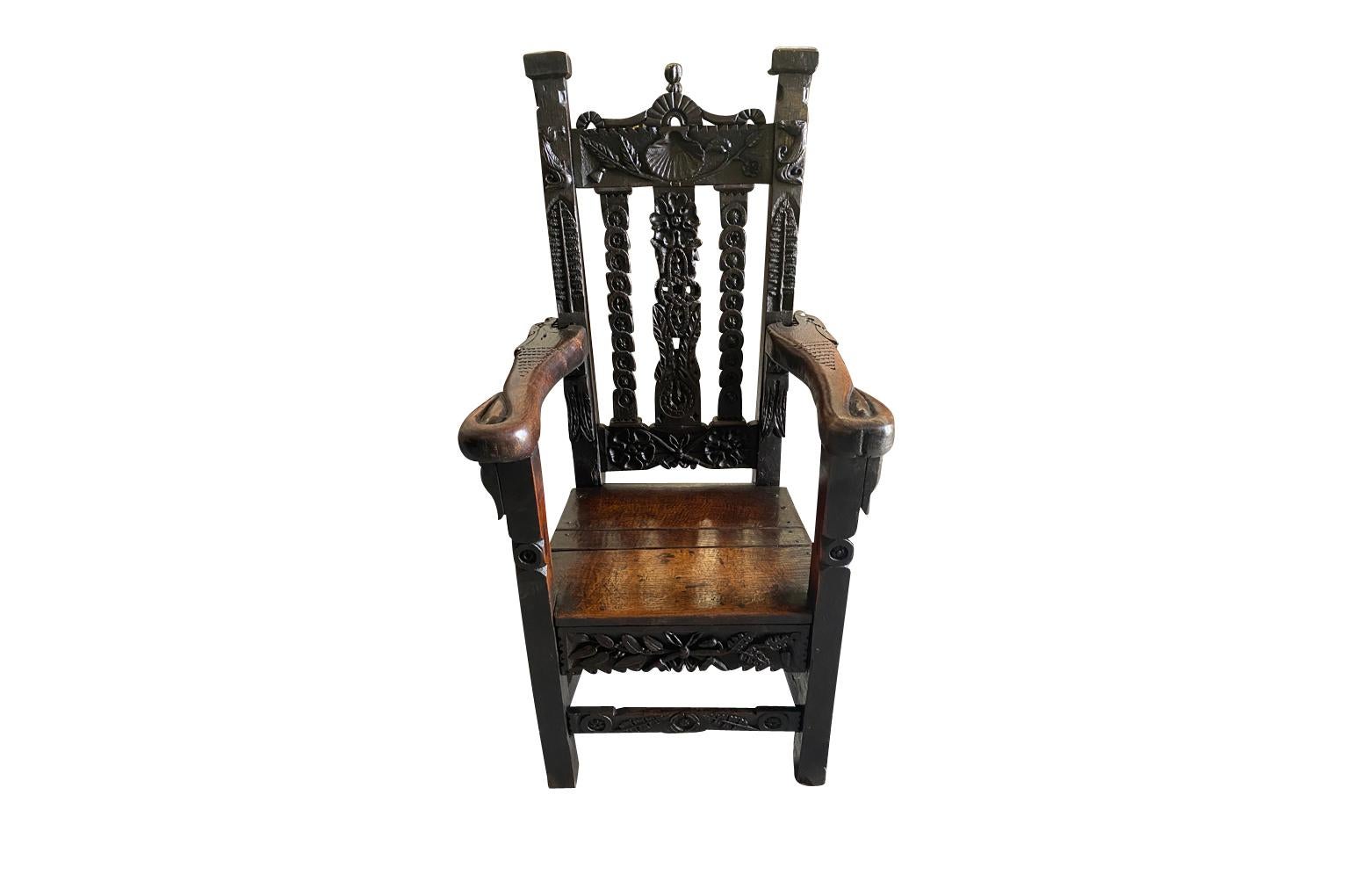 Englischer Sessel aus dem 17. Jahrhundert im Zustand „Gut“ im Angebot in Atlanta, GA