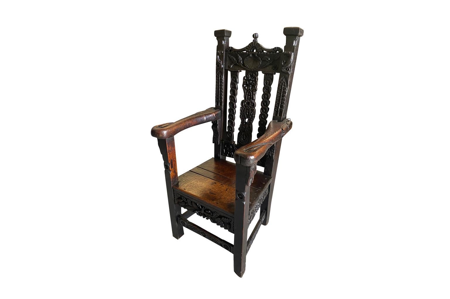 18th Century and Earlier 17th Century English Armchair For Sale