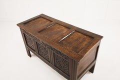 17th Century English Carved Oak Coffer