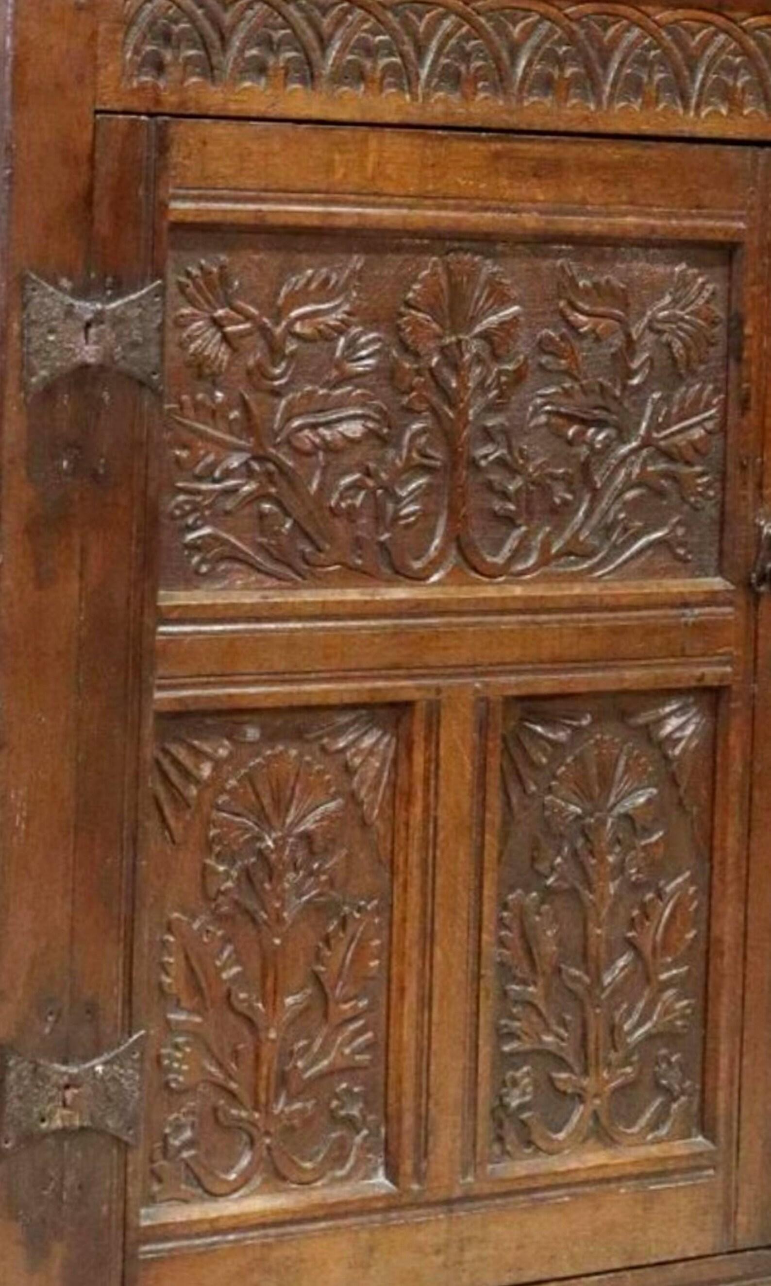 18th Century and Earlier 17th Century, English Carved Oak Court Cupboard Sideboard