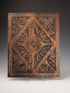 17th Century English Carved Oak Panel – Intricate Scrollwork Wall Decoration