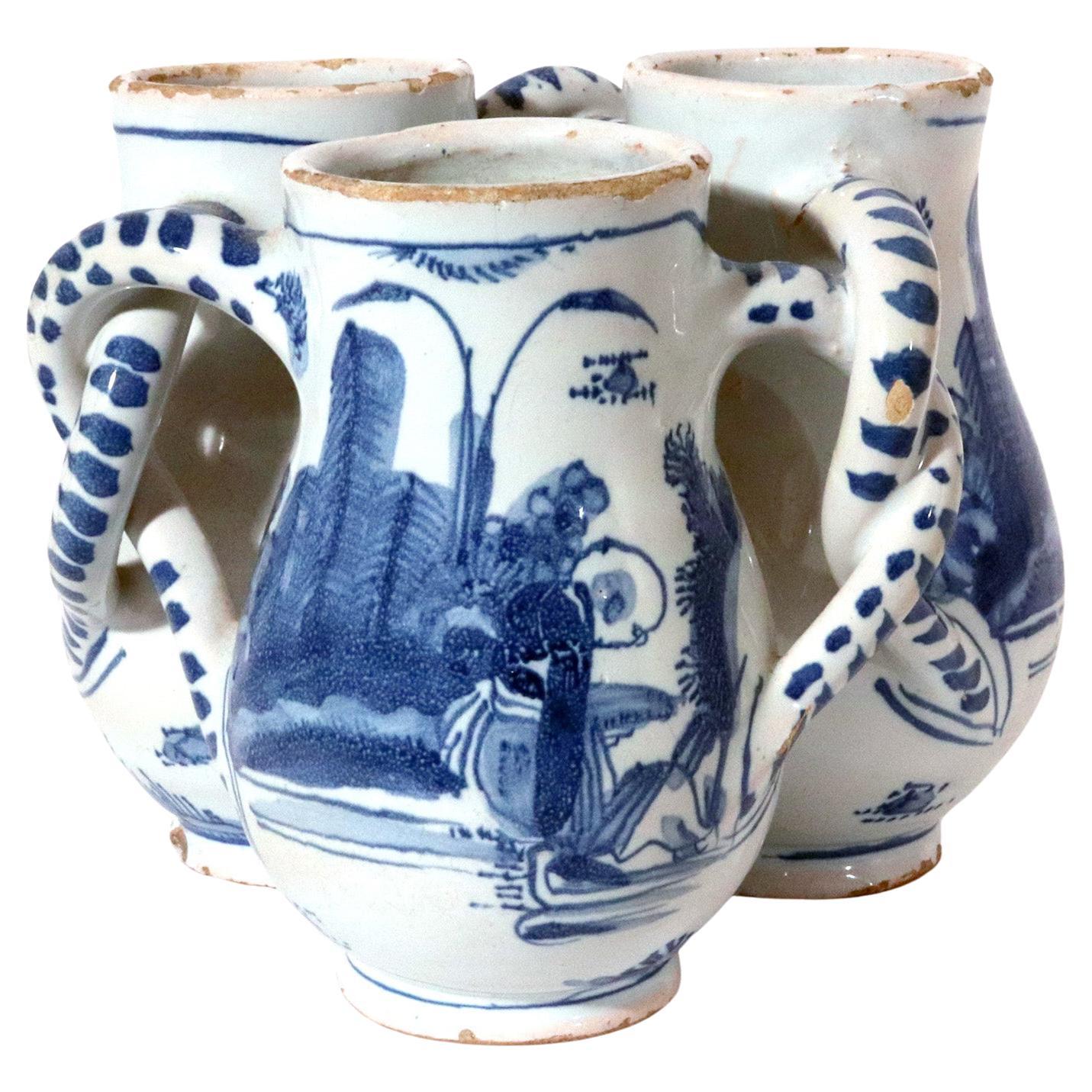 17th Century English Delftware Fuddling Cup