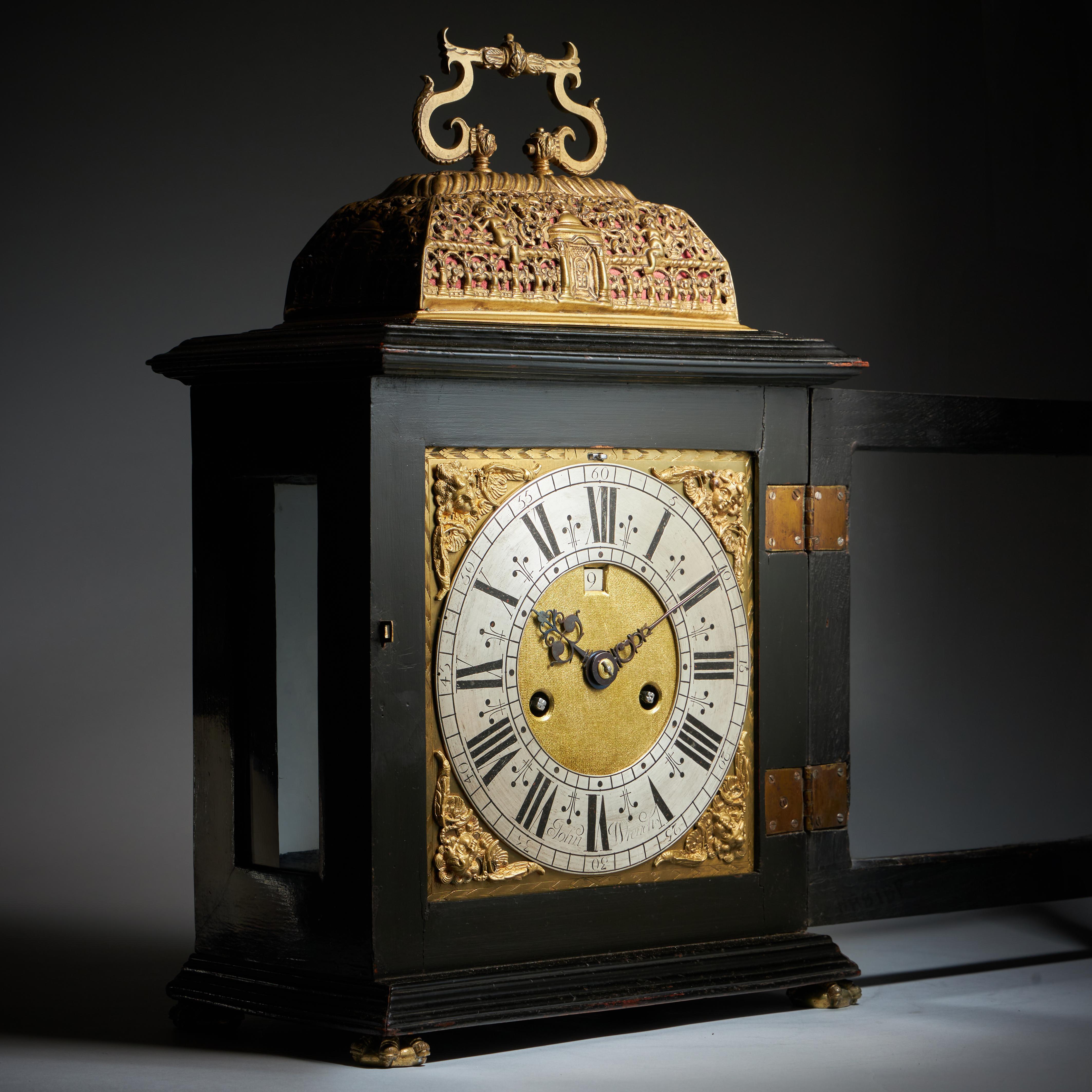 17th Century English eight-day spring-driven table clock, by John Wrench For Sale 4
