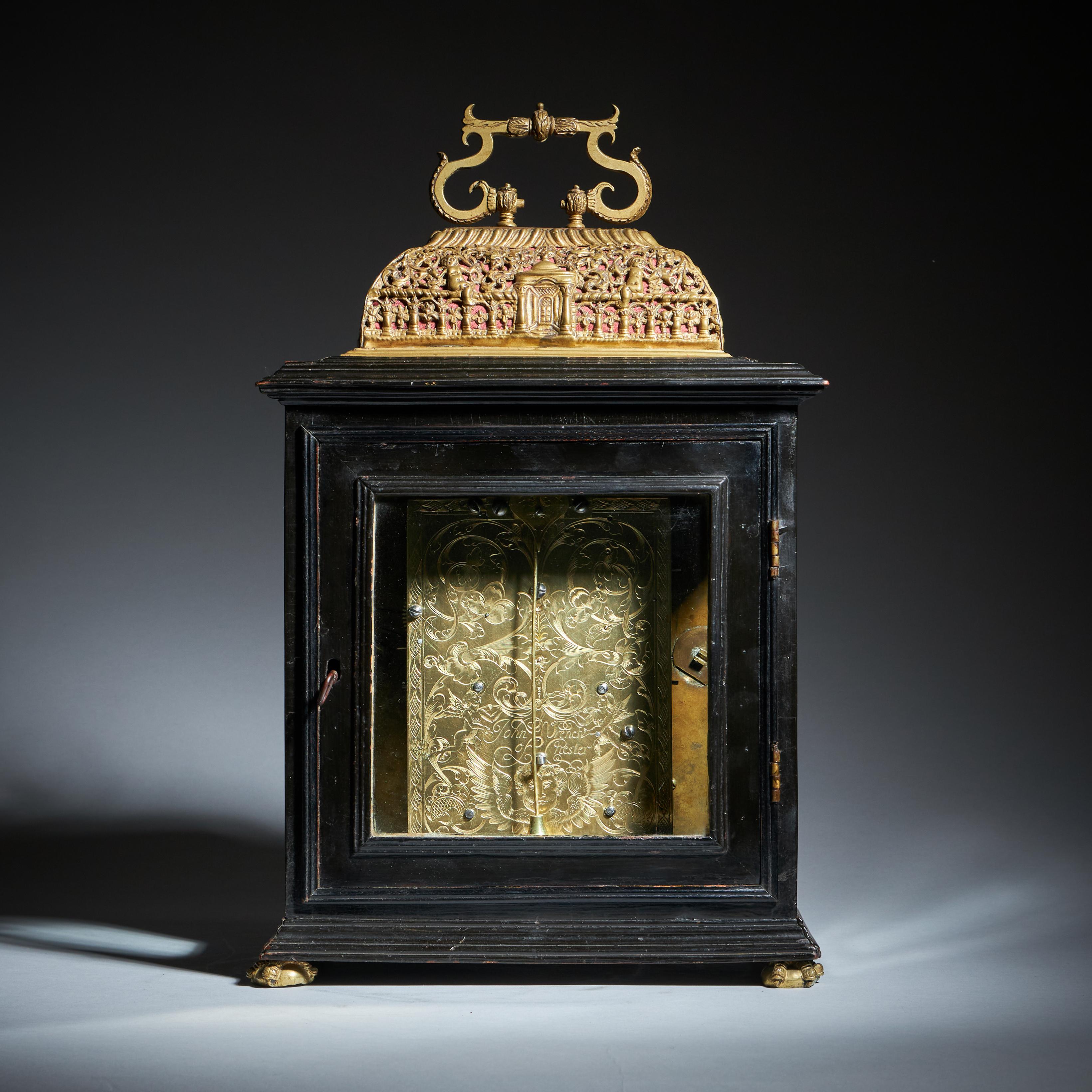 18th Century and Earlier 17th Century English eight-day spring-driven table clock, by John Wrench For Sale
