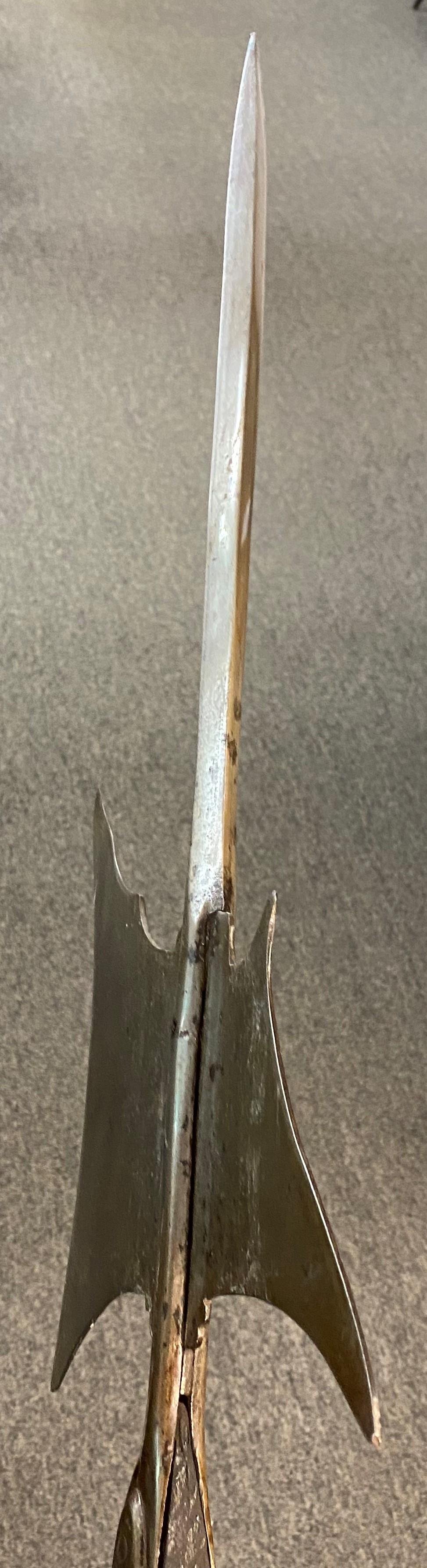 17th Century English Halberd with Pole Arm & Etched Blade For Sale 10