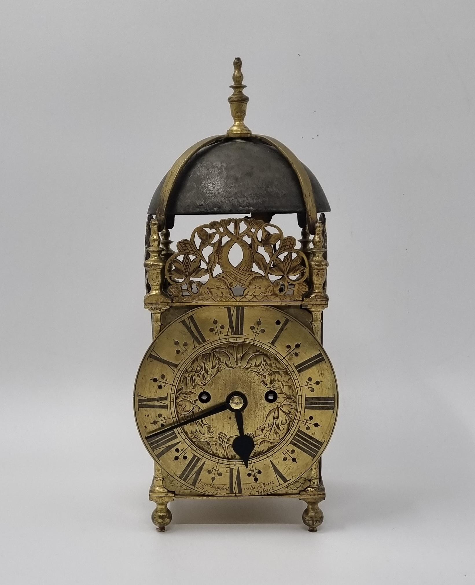 Charles II 17th-Century English Lantern Clock by Ignatius Huggeford For Sale
