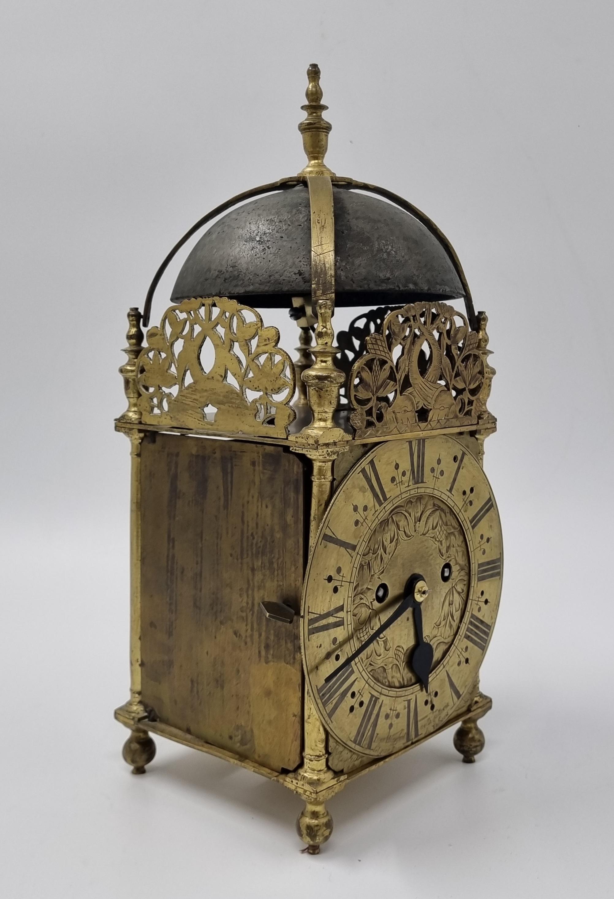 British 17th-Century English Lantern Clock by Ignatius Huggeford For Sale