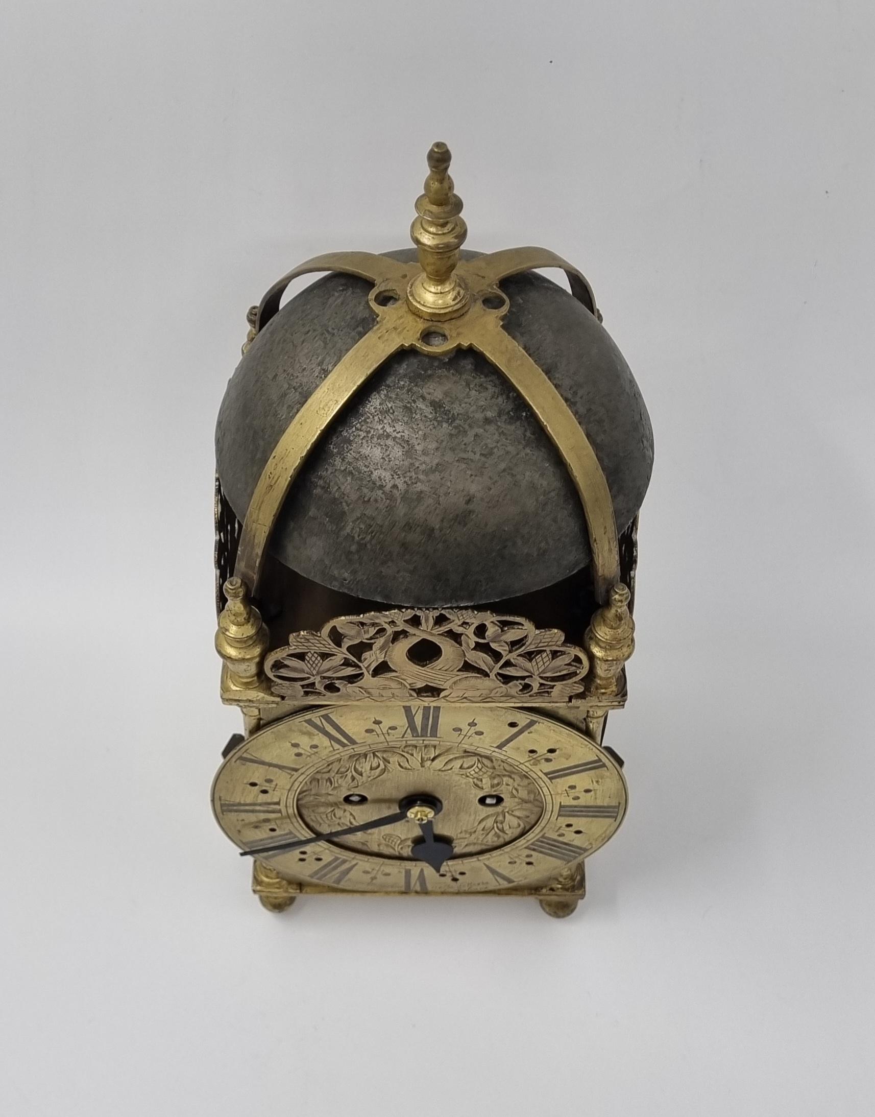 Brass 17th-Century English Lantern Clock by Ignatius Huggeford For Sale