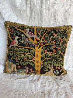 17th Century English Needlepoint Tapestry Pillow