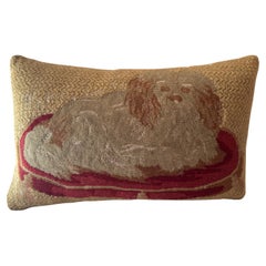 17th Century English Needlework Lion Pillow