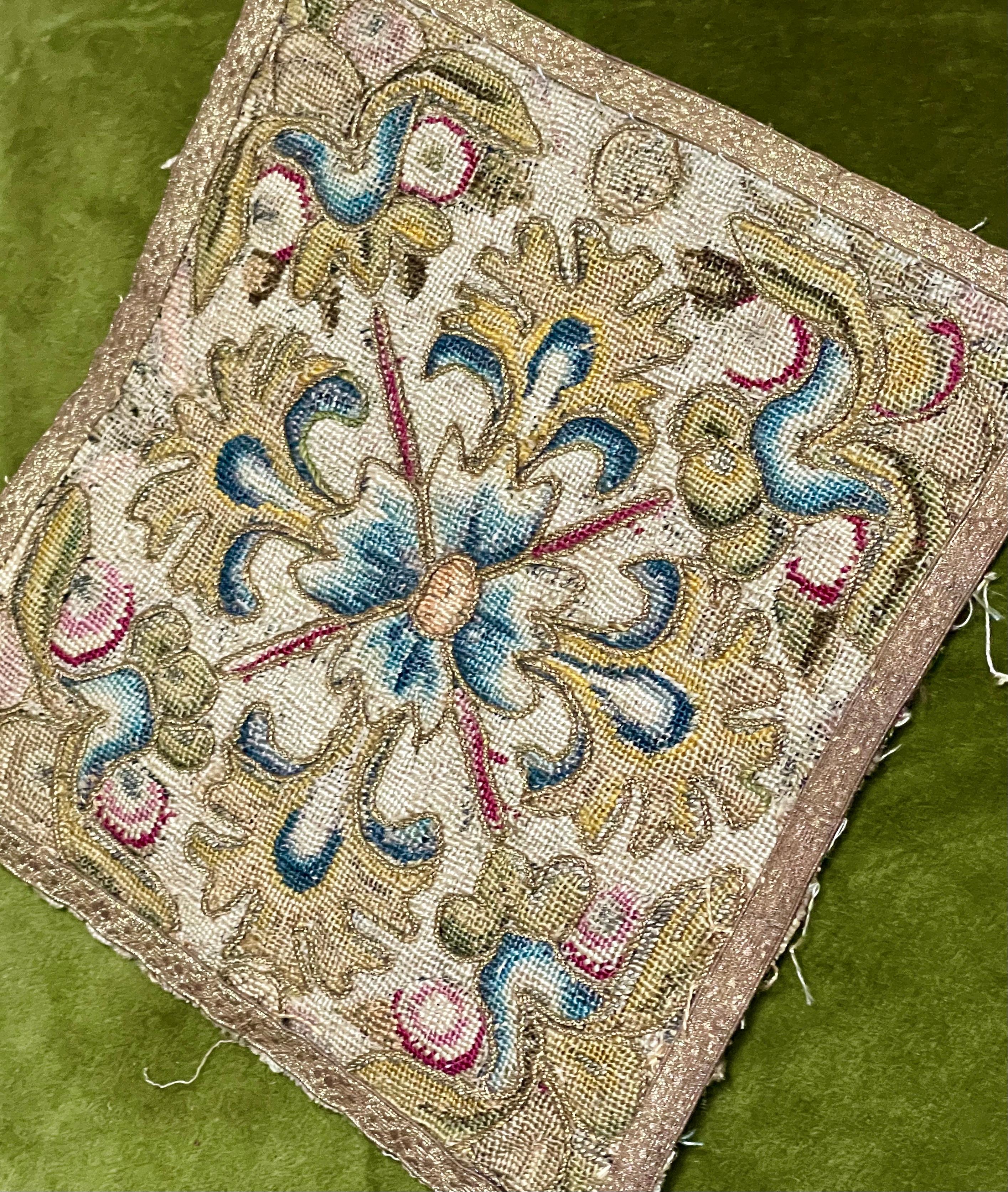 Charles II 17th Century English Needlework Panel For Sale