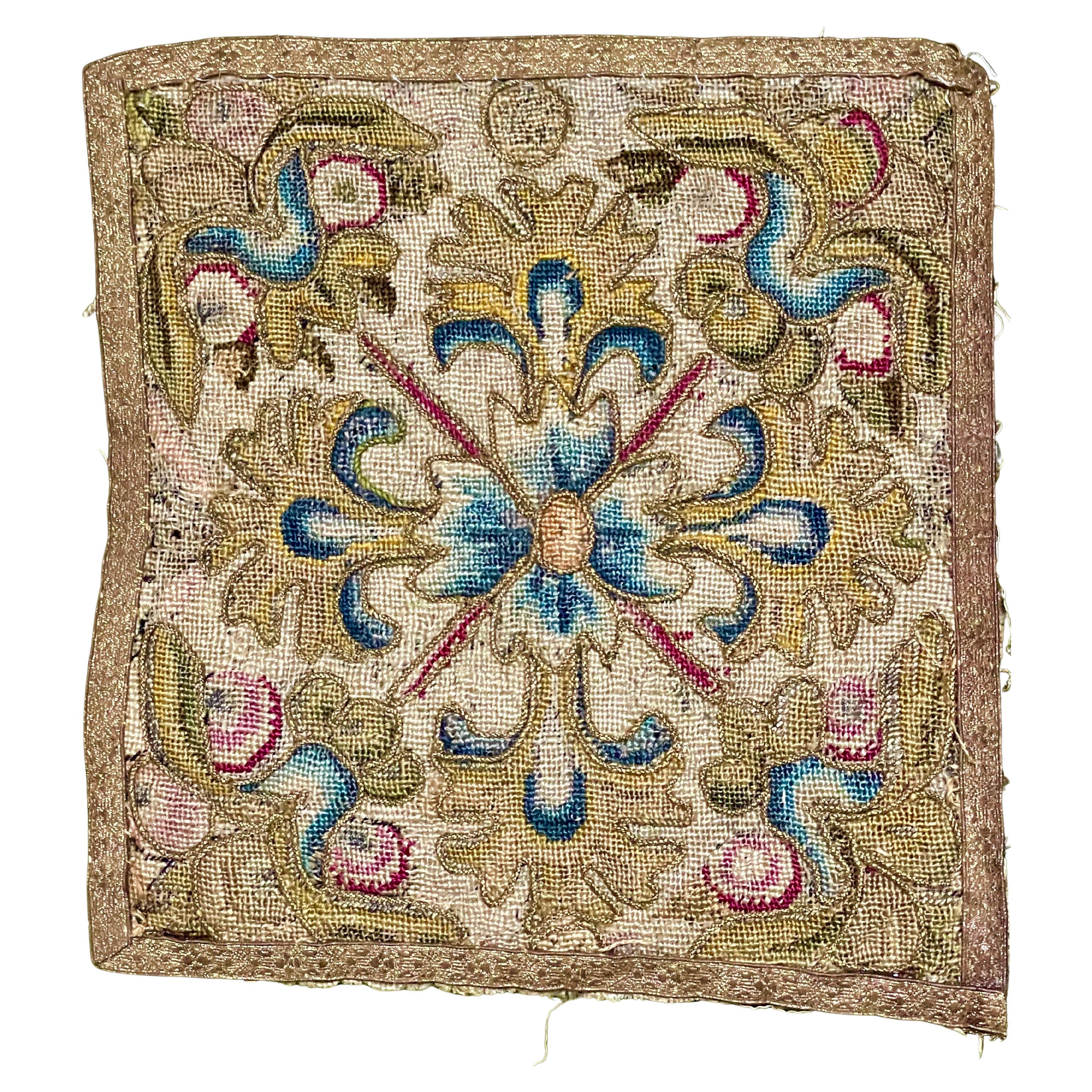 17th Century English Needlework Panel