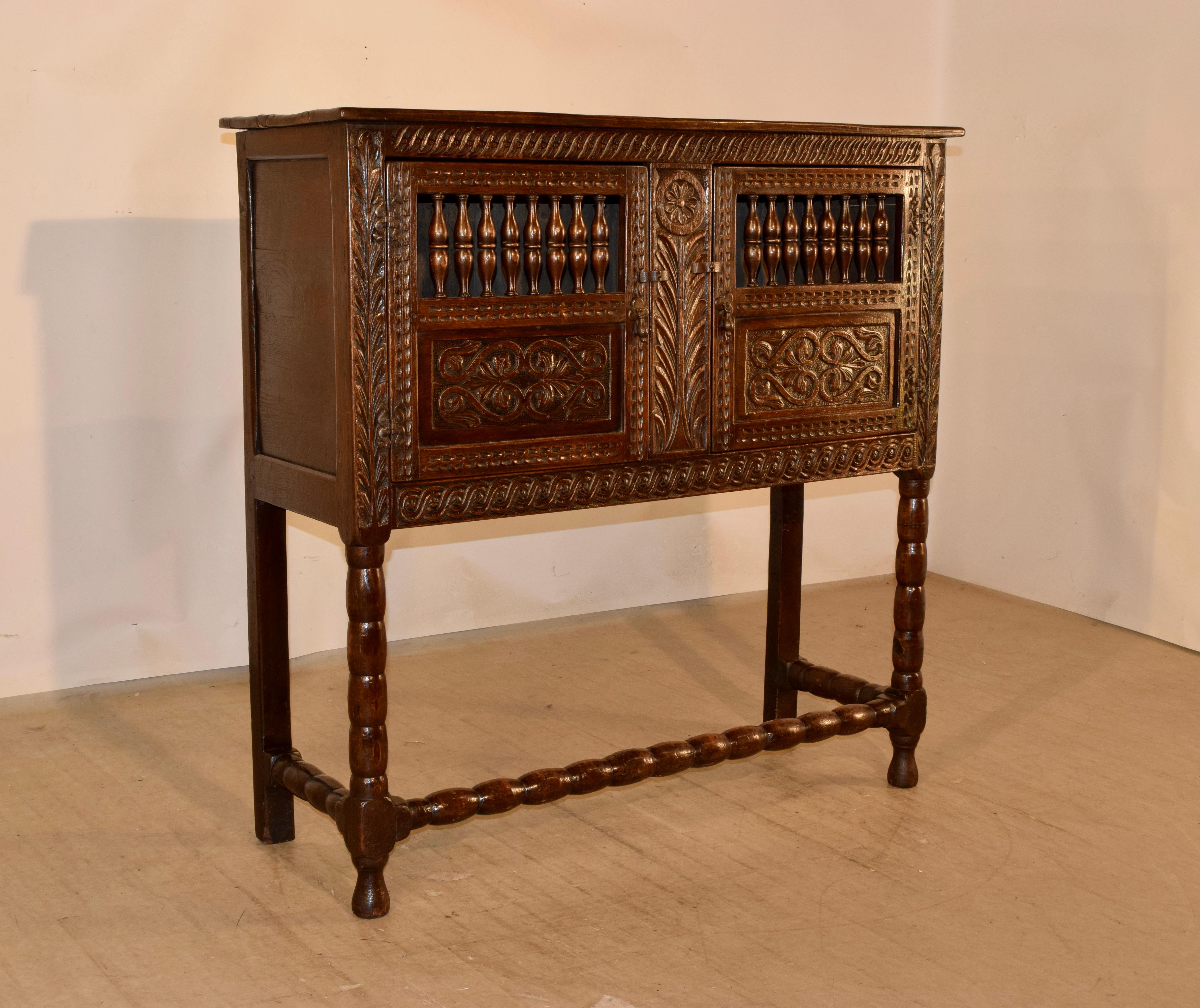 18th Century and Earlier 17th Century English Oak Aumbrey For Sale