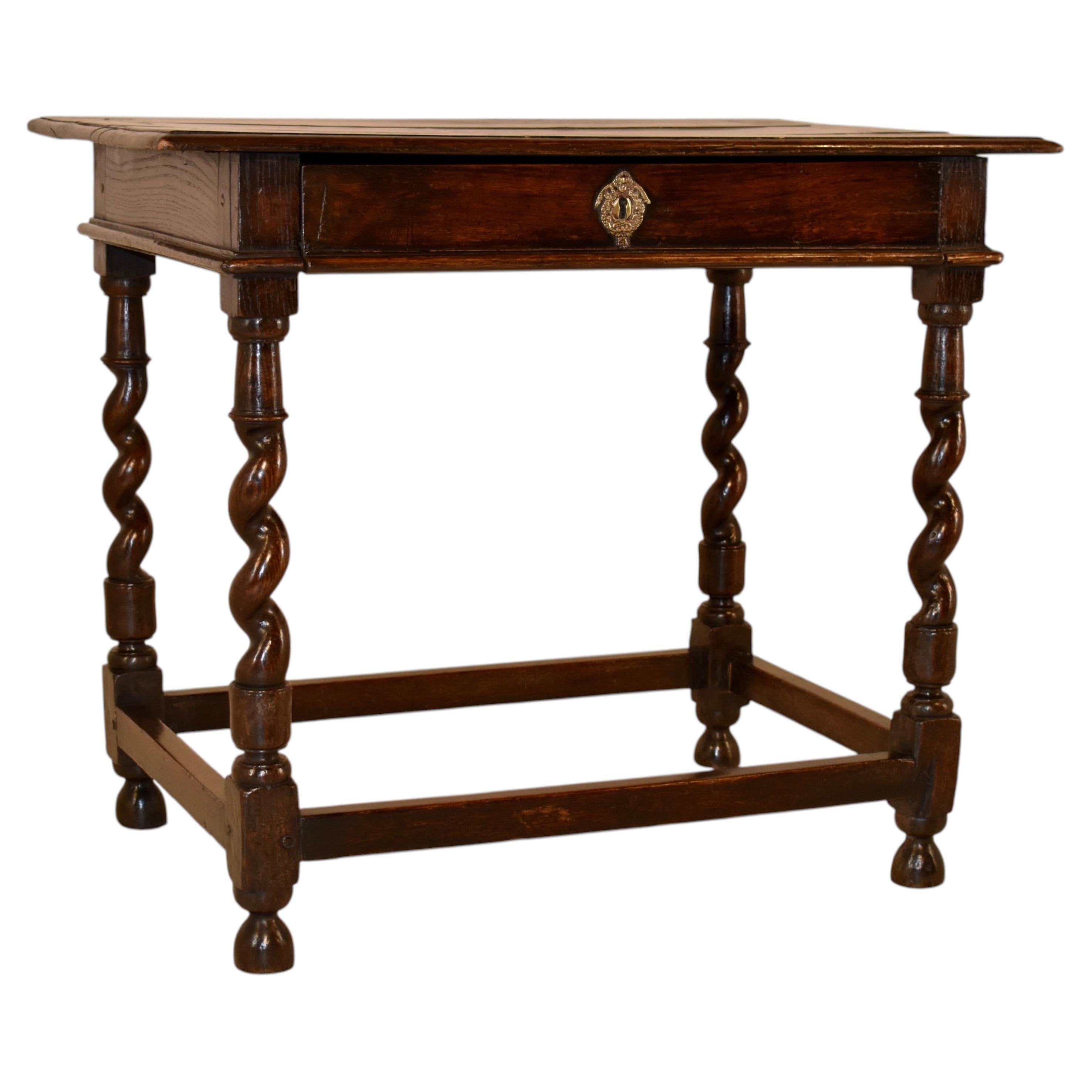 17th Century English Oak Charles II Side Table