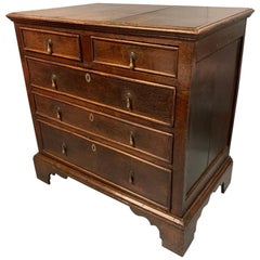 17th Century English Oak Chest of Drawers with Panelled Sides