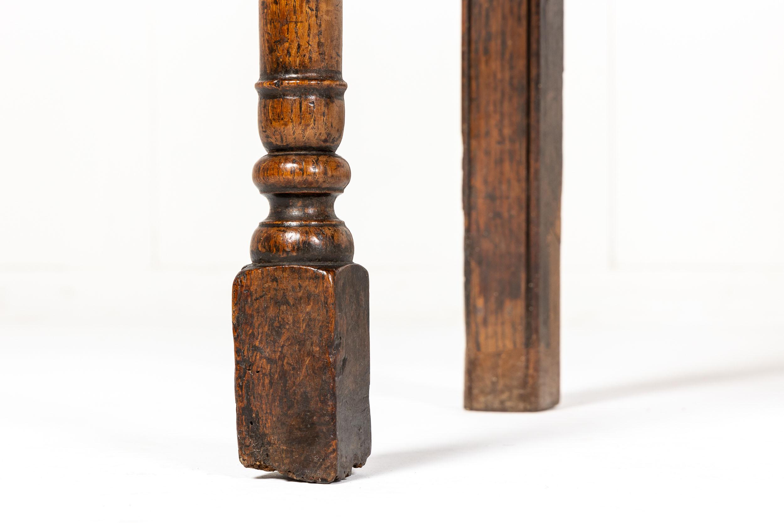 17th Century English Oak Dresser Base 1
