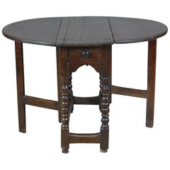 Antique 17th Century English Oak Gate Leg Table