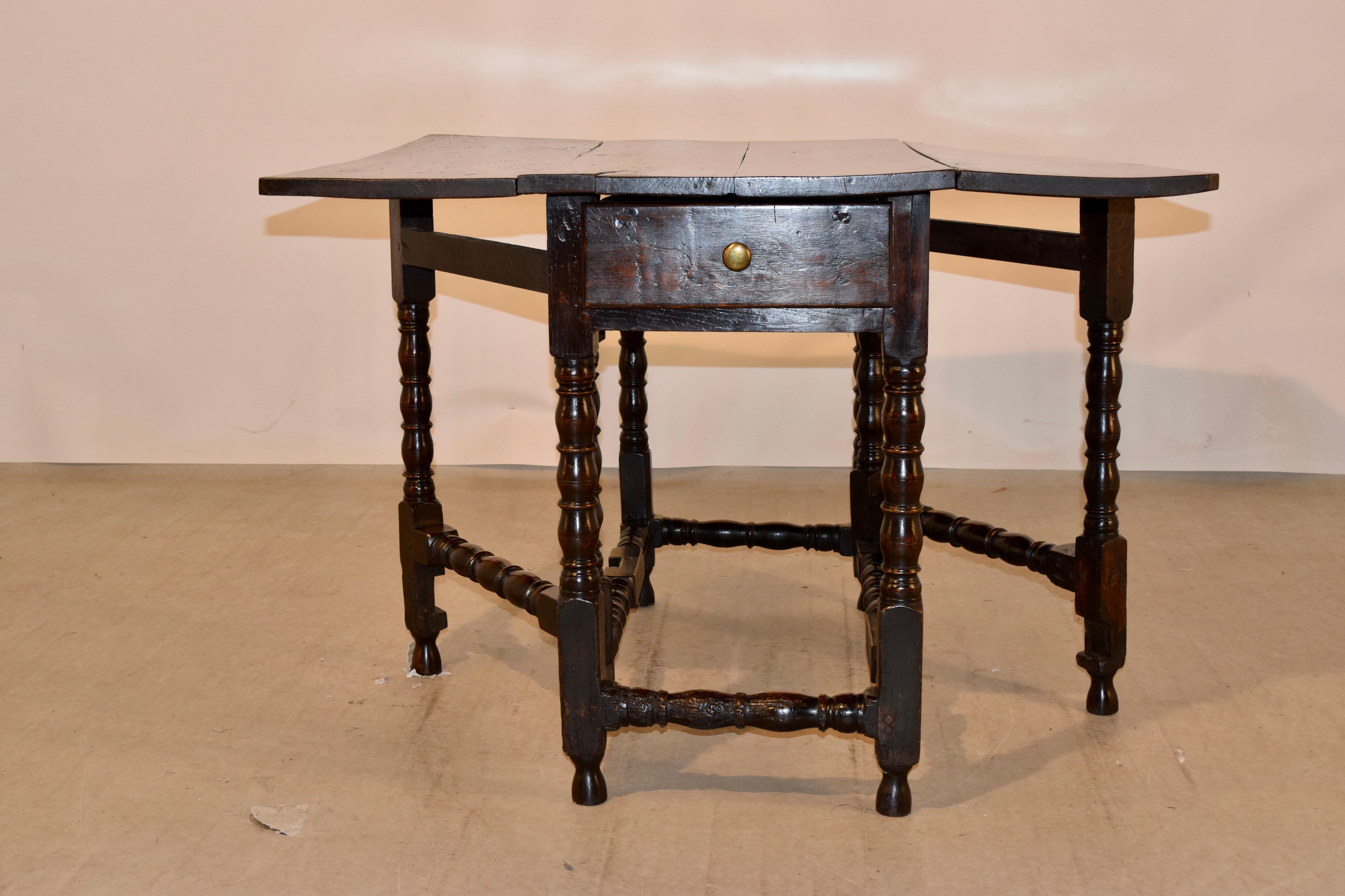 18th Century and Earlier 17th Century English Oak Gateleg Table For Sale