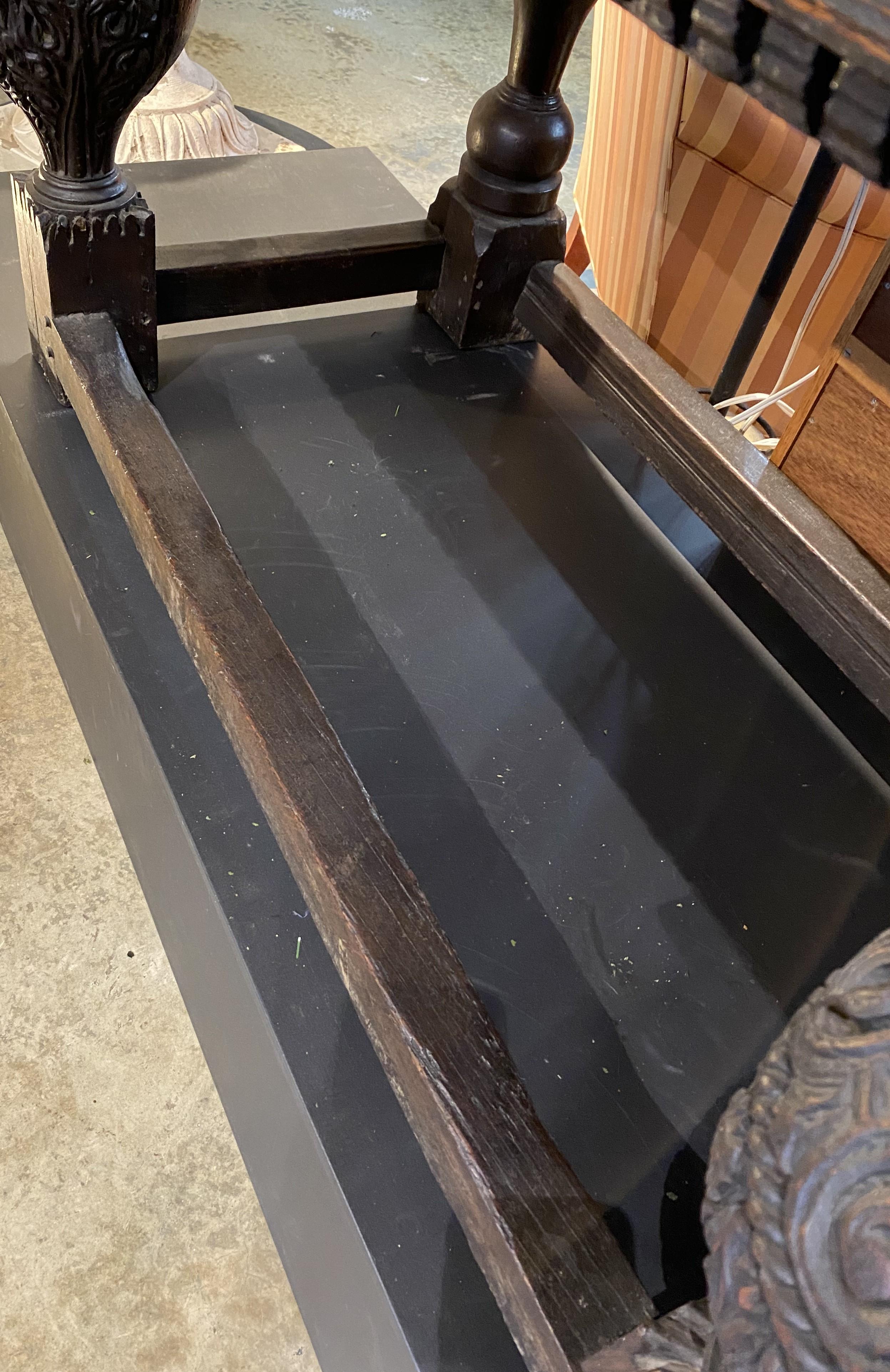 17th Century English Oak Heavily Carved Sideboard or Serving Table 9