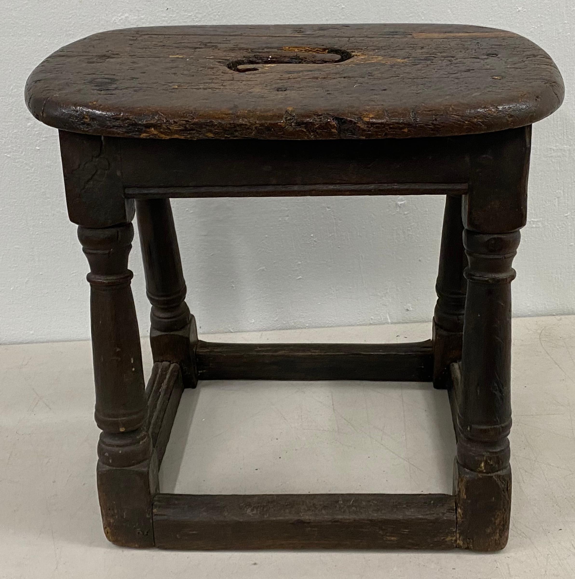 Jacobean 17th Century English Oak Joint Stool / Bench  For Sale