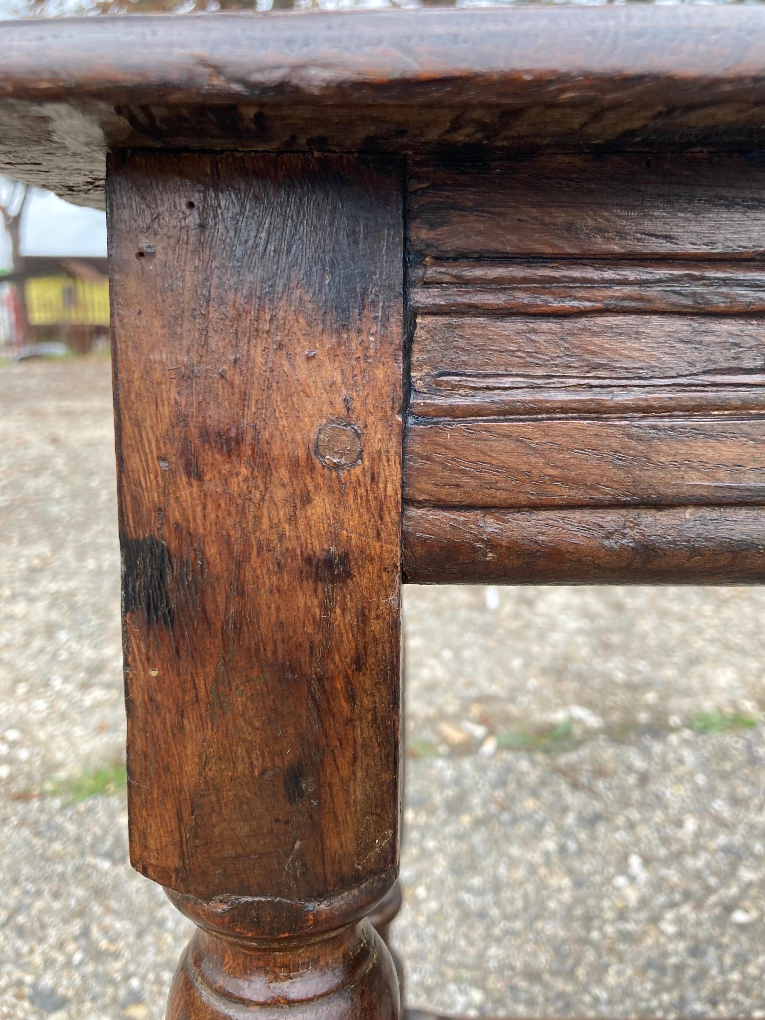 17th Century English Oak Joint Stool / Side Table 2