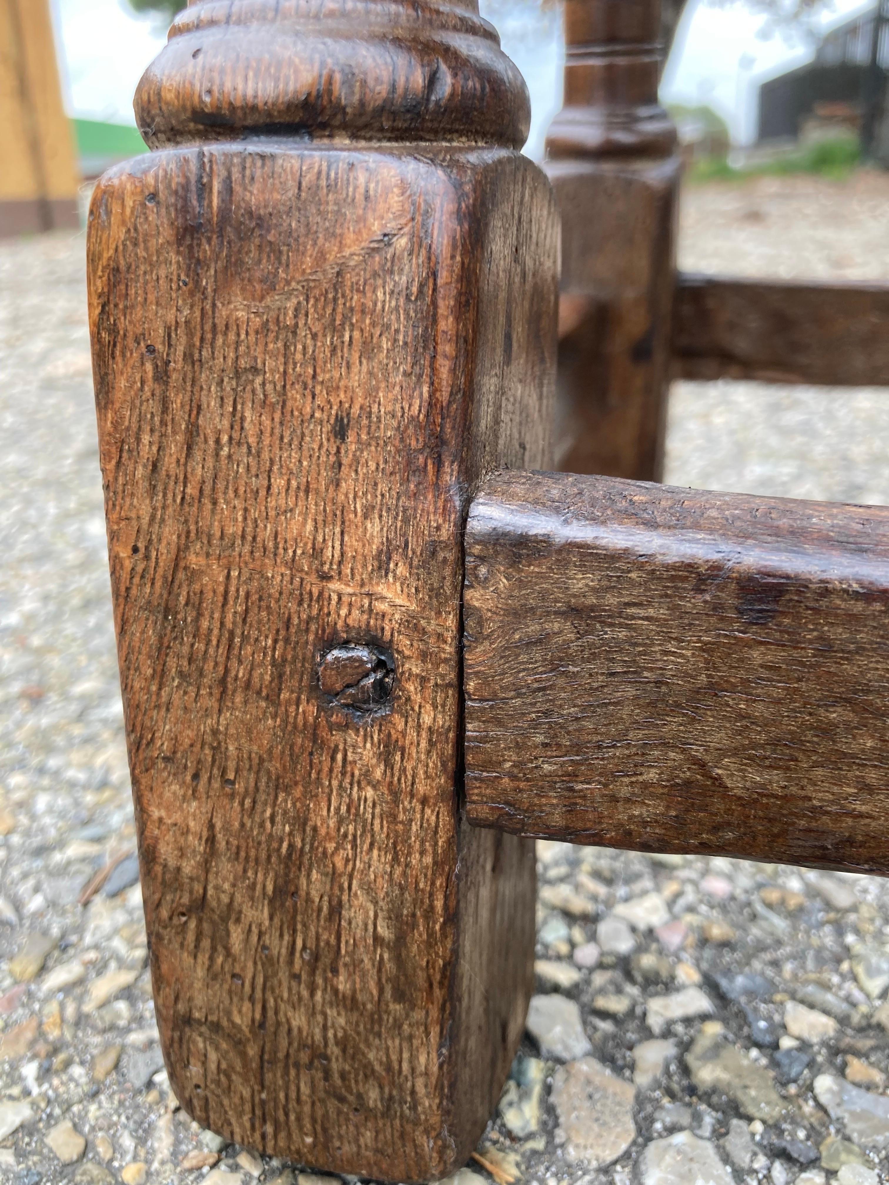 17th Century English Oak Joint Stool / Side Table 3