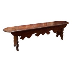 Antique 17th Century English Oak Lift Up Top Long Trestle Bench, circa 1700
