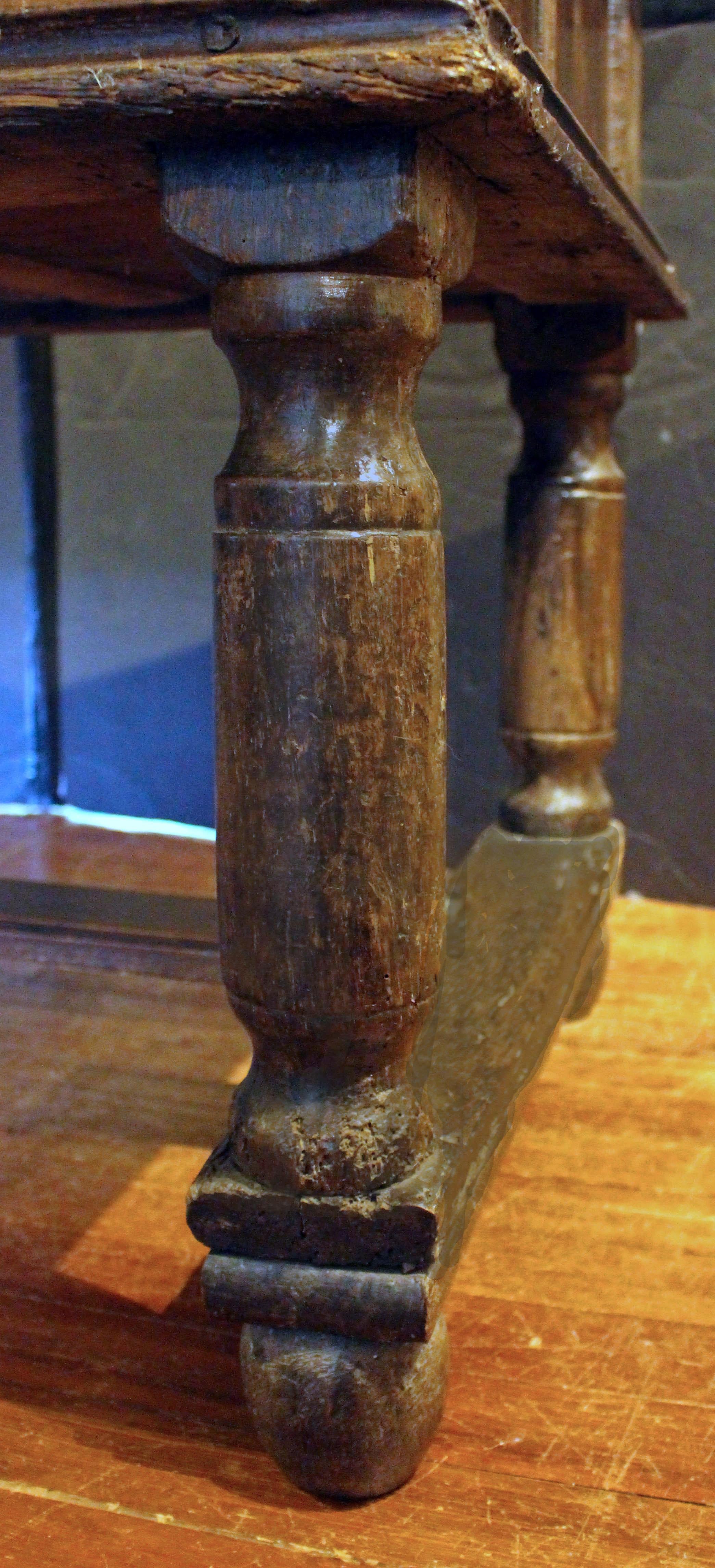 Brass 17th Century English Oak Server For Sale