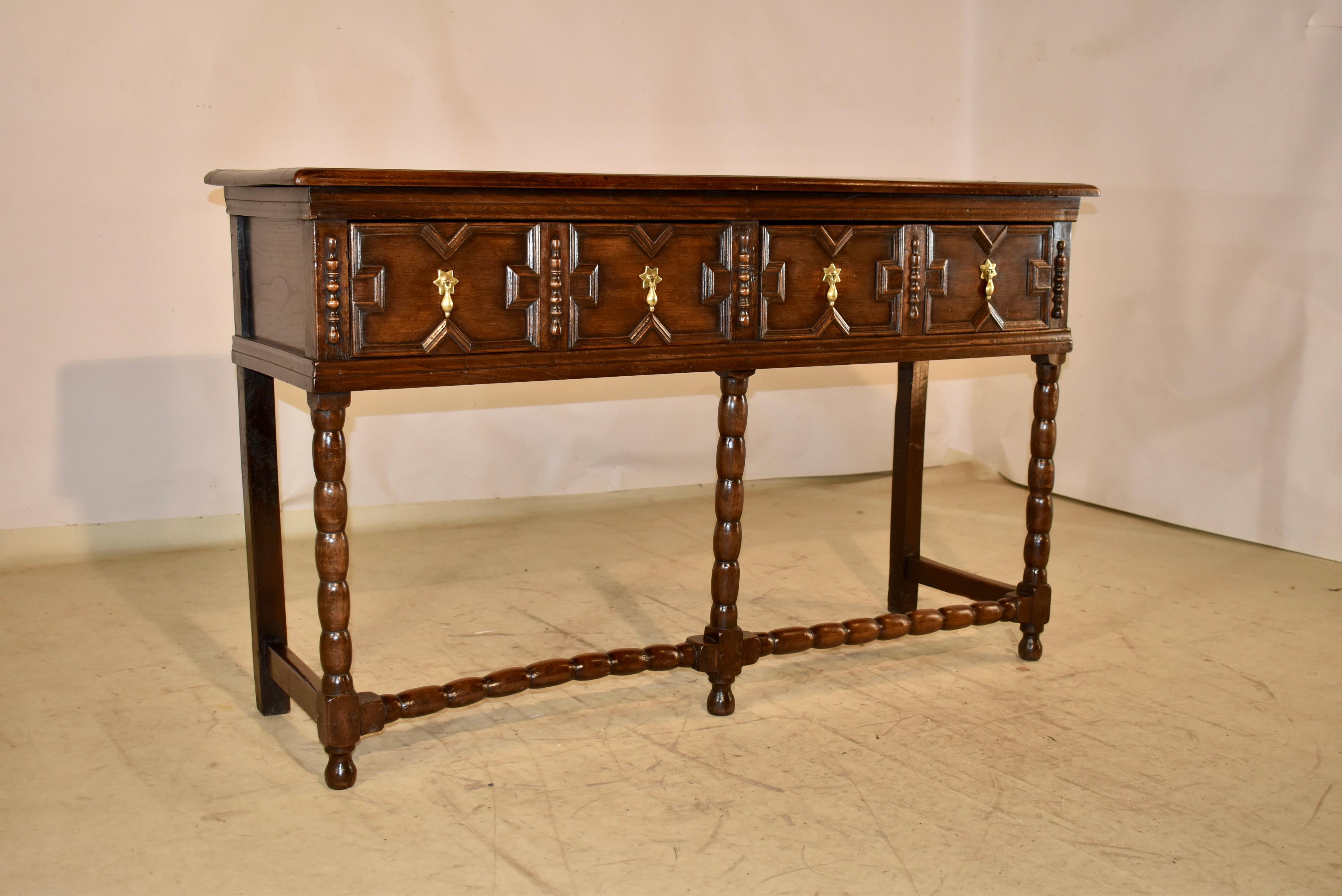 William and Mary Credenza in Oak inglese del XVII secolo in vendita