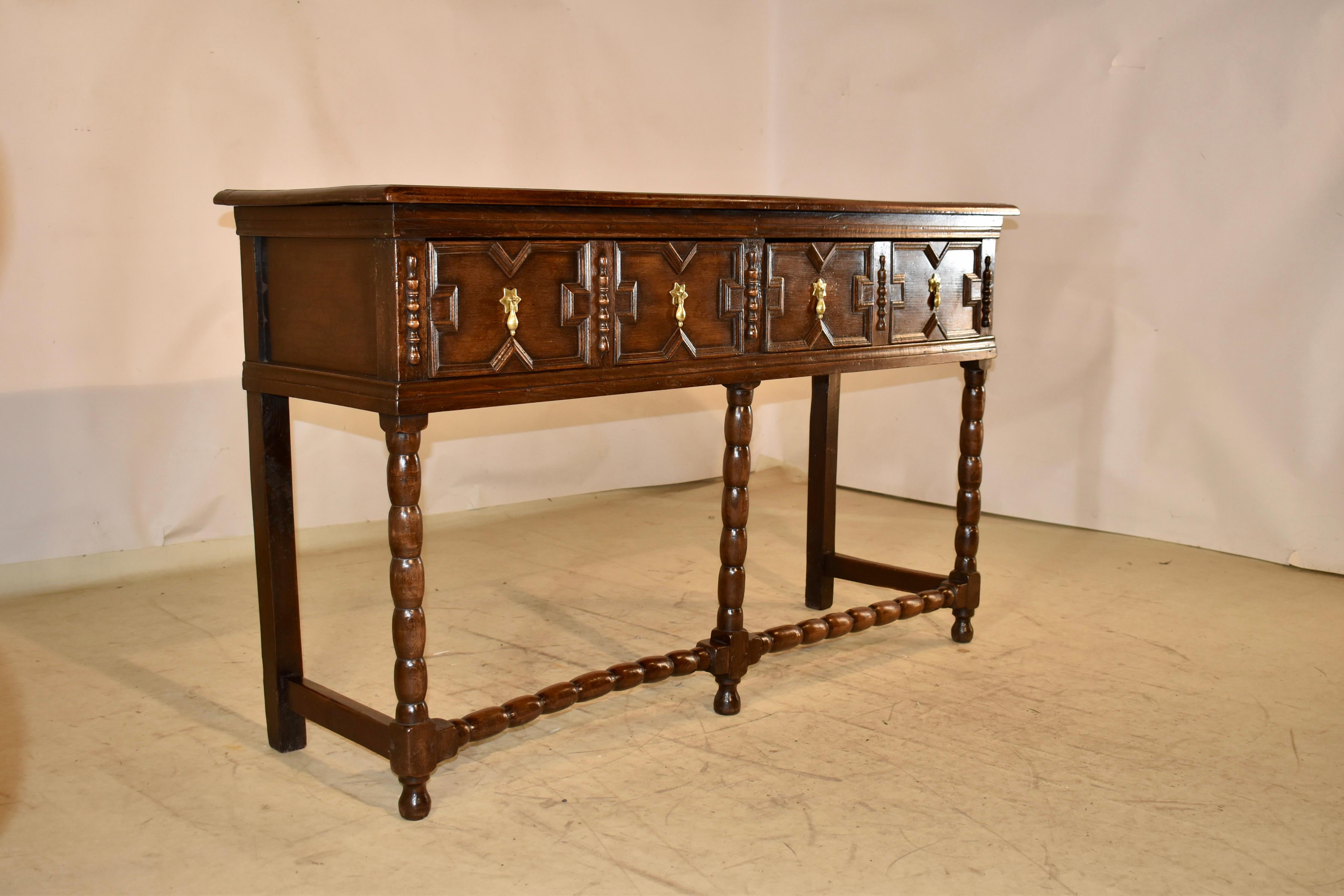 Inglese Credenza in Oak inglese del XVII secolo in vendita