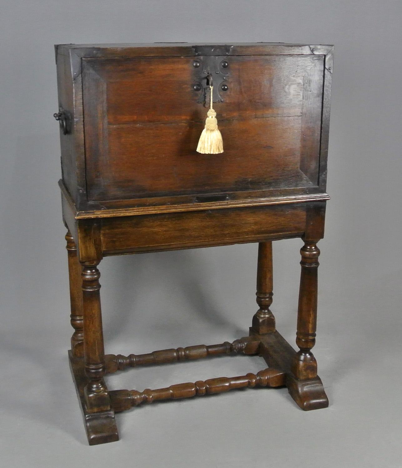 18th Century and Earlier 17th Century English Oak Strong Box c. 1640 For Sale