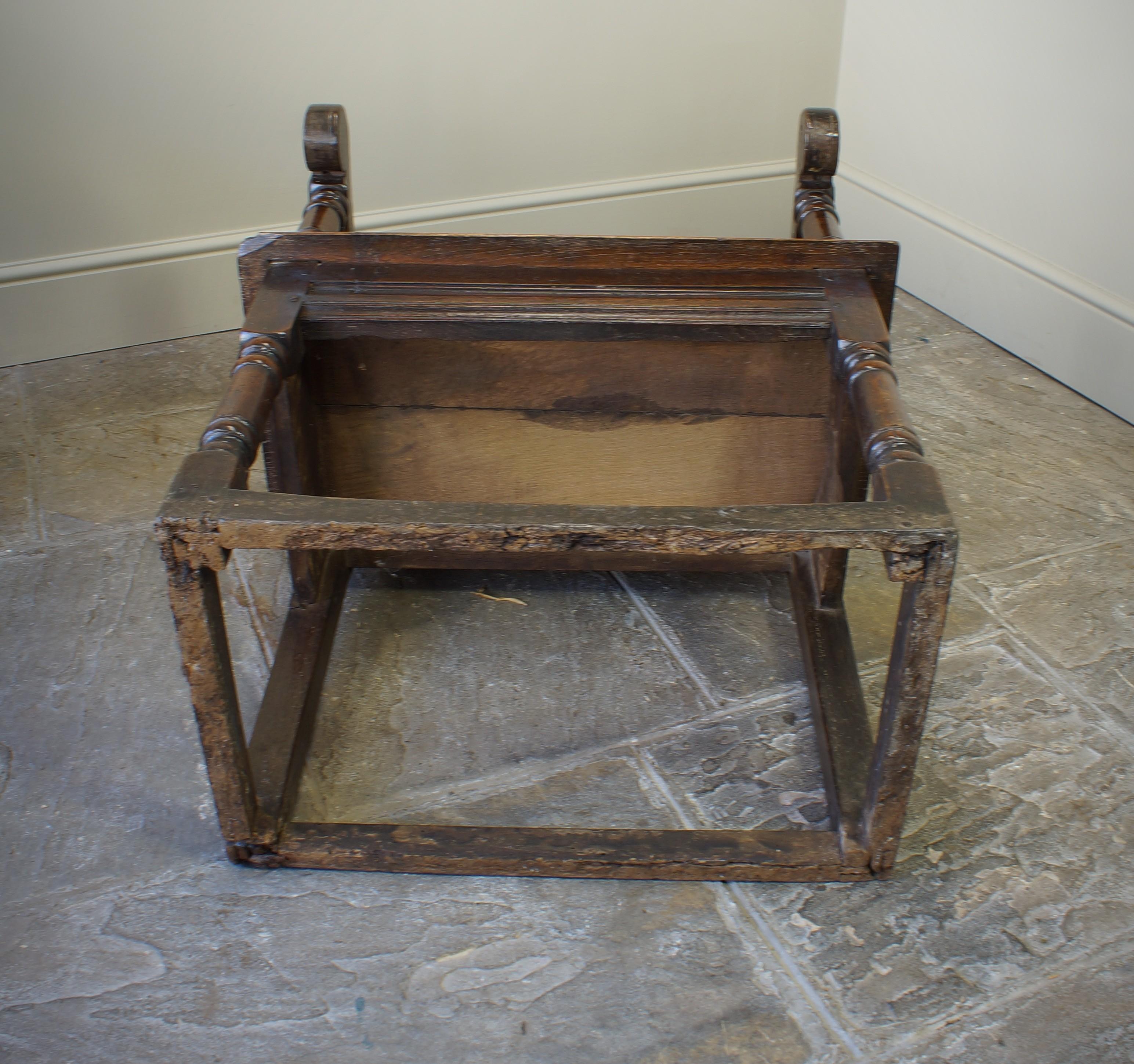 17th Century  English Oak Wainscot Armchair. For Sale 6