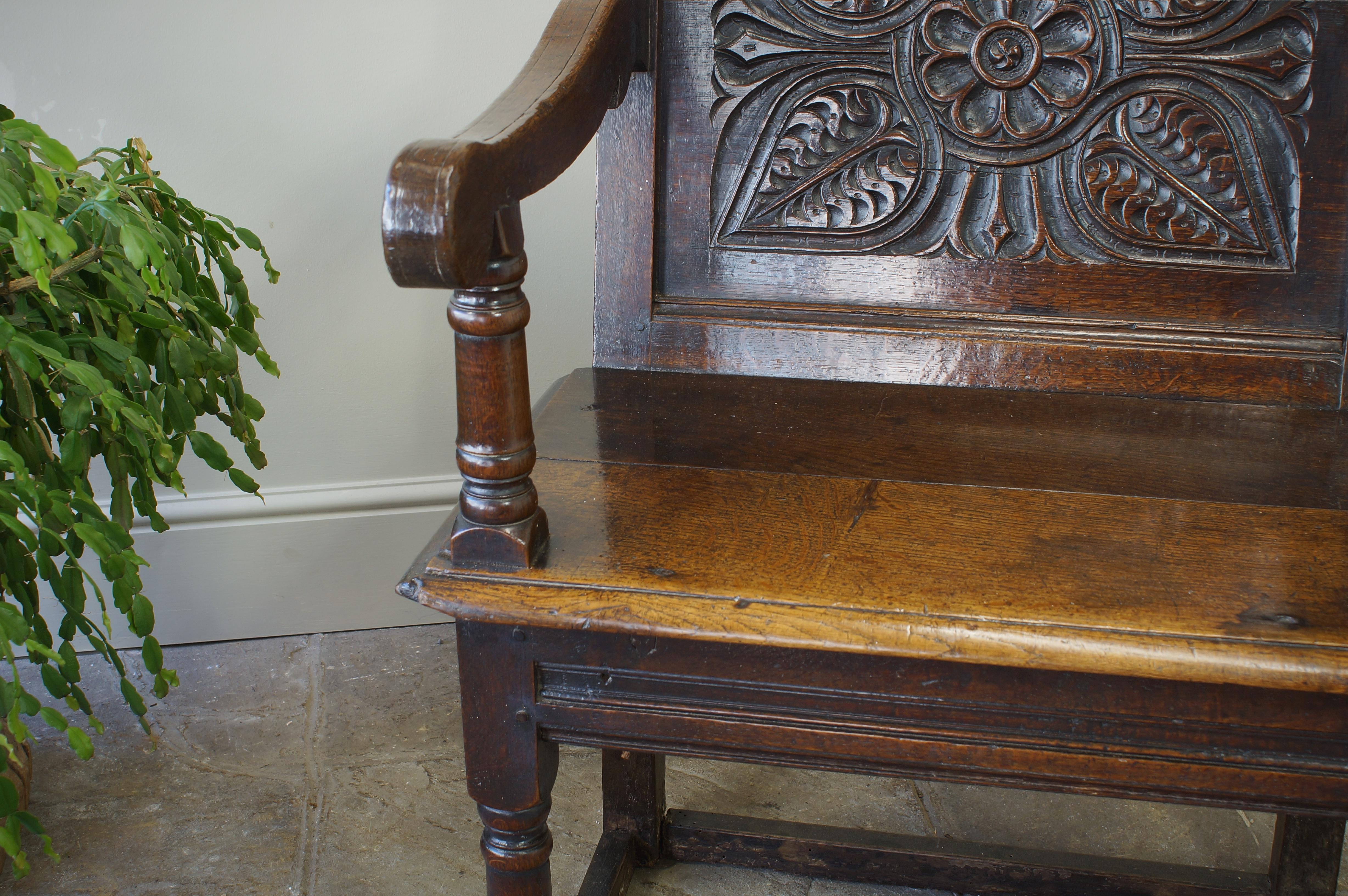 17th Century  English Oak Wainscot Armchair. For Sale 3