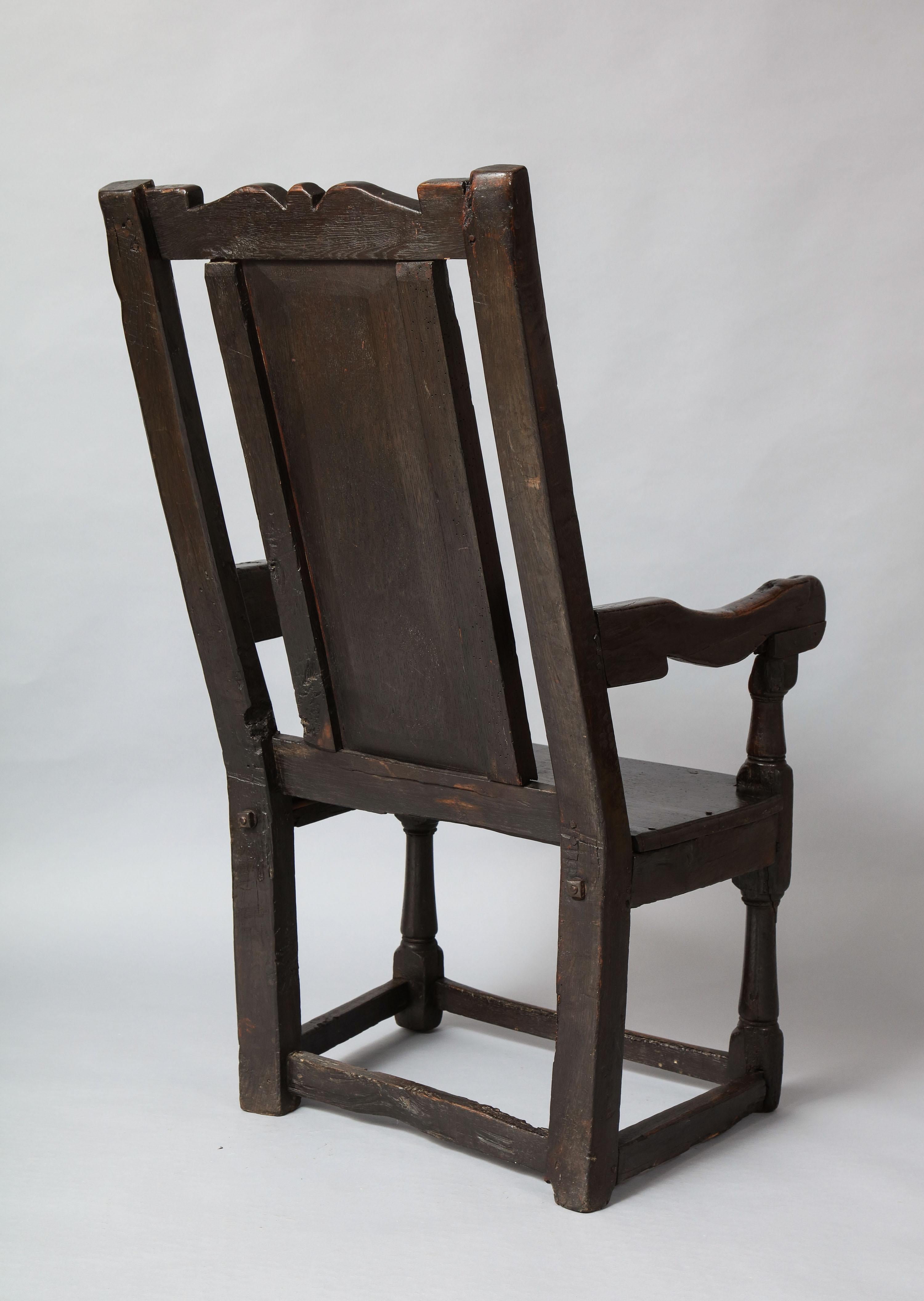 17th Century English or Welsh Wainscot Chair 7