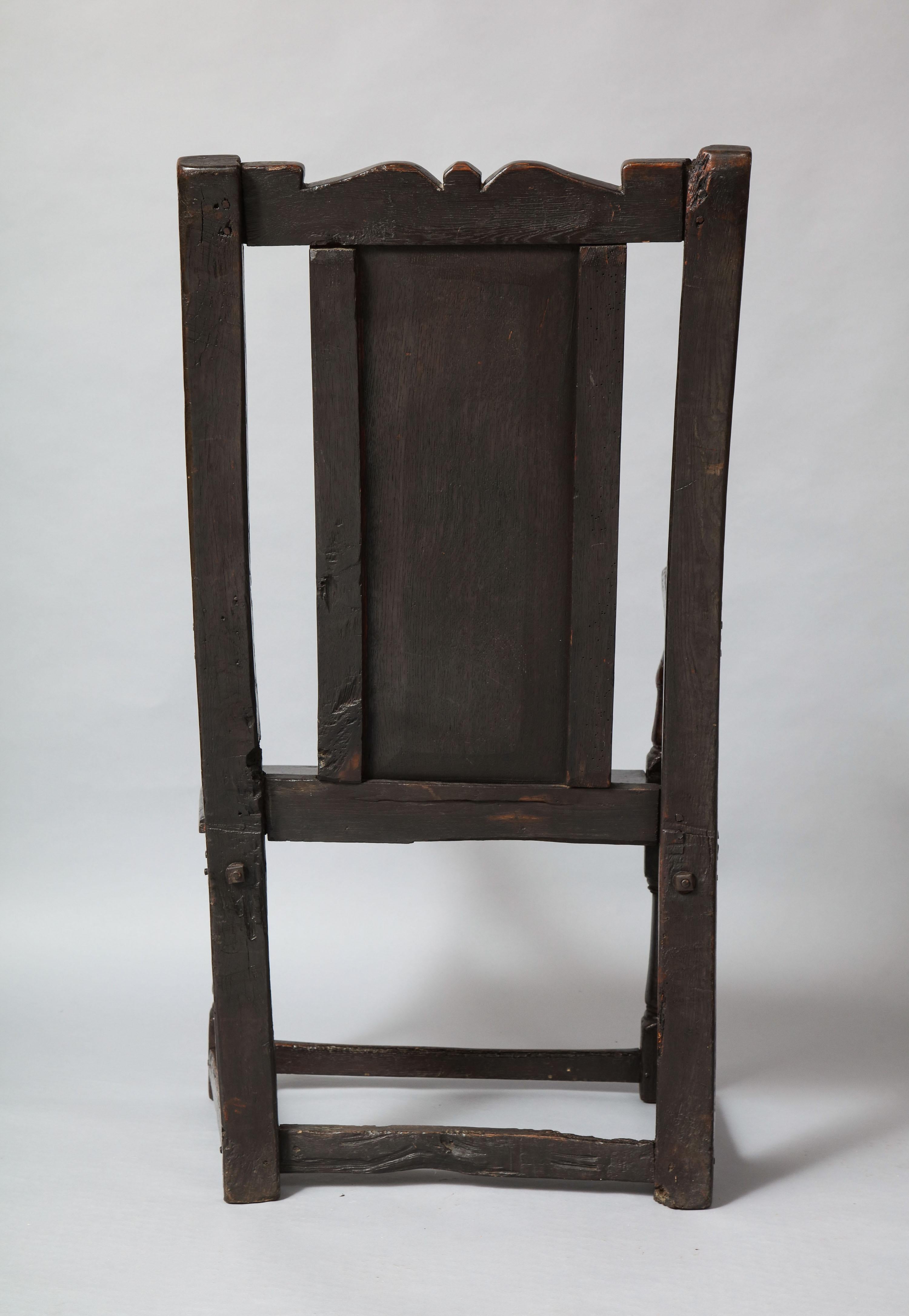 17th Century English or Welsh Wainscot Chair 8