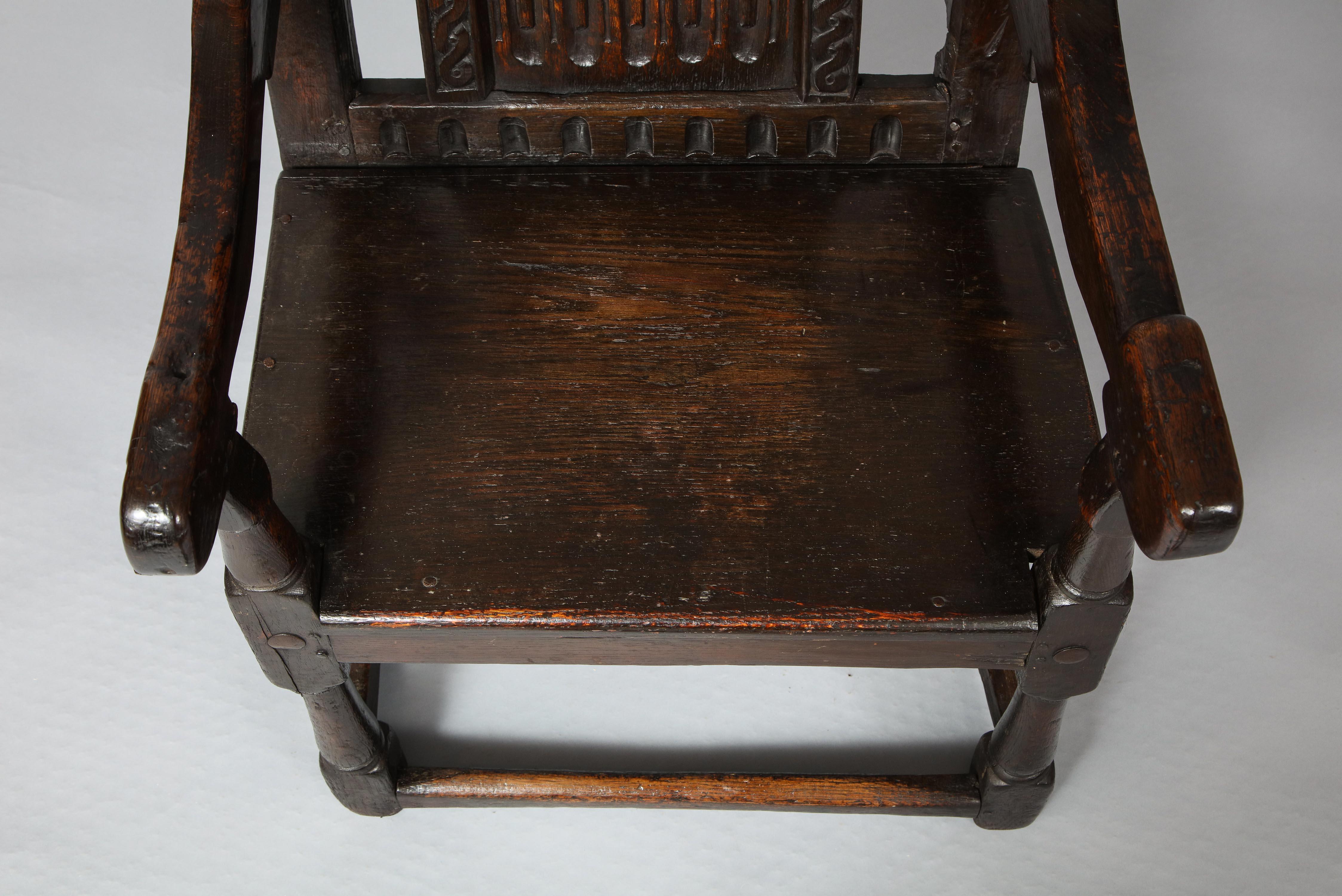 17th Century English or Welsh Wainscot Chair 12