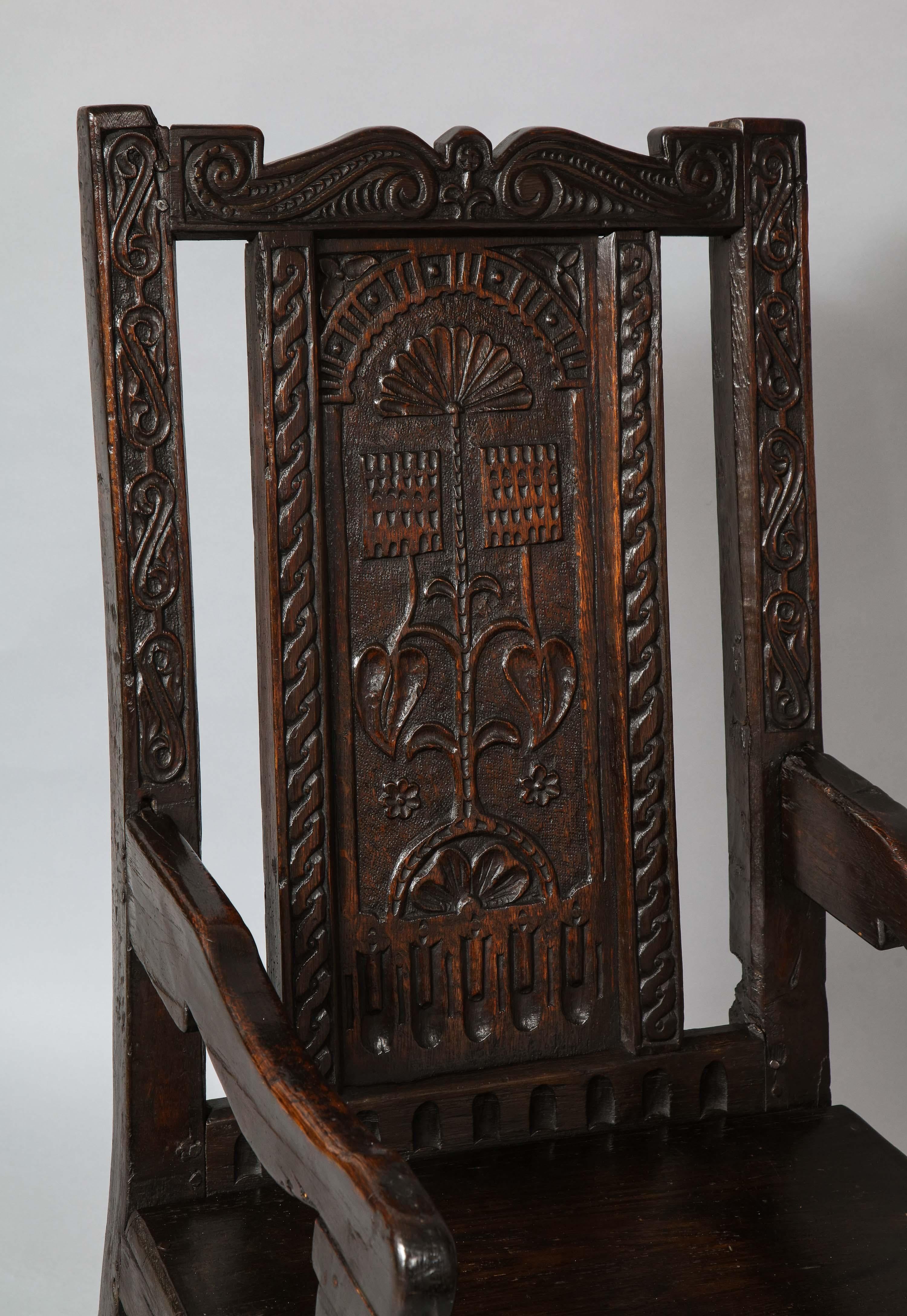 17th Century English or Welsh Wainscot Chair 2