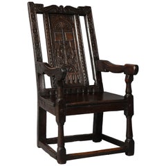 Antique 17th Century English or Welsh Wainscot Chair