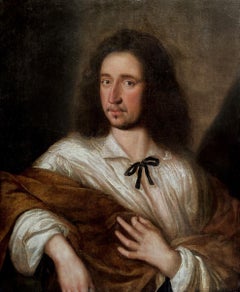 Antique Portrait of a Melancholic Gentleman, 17th century Oil Painting