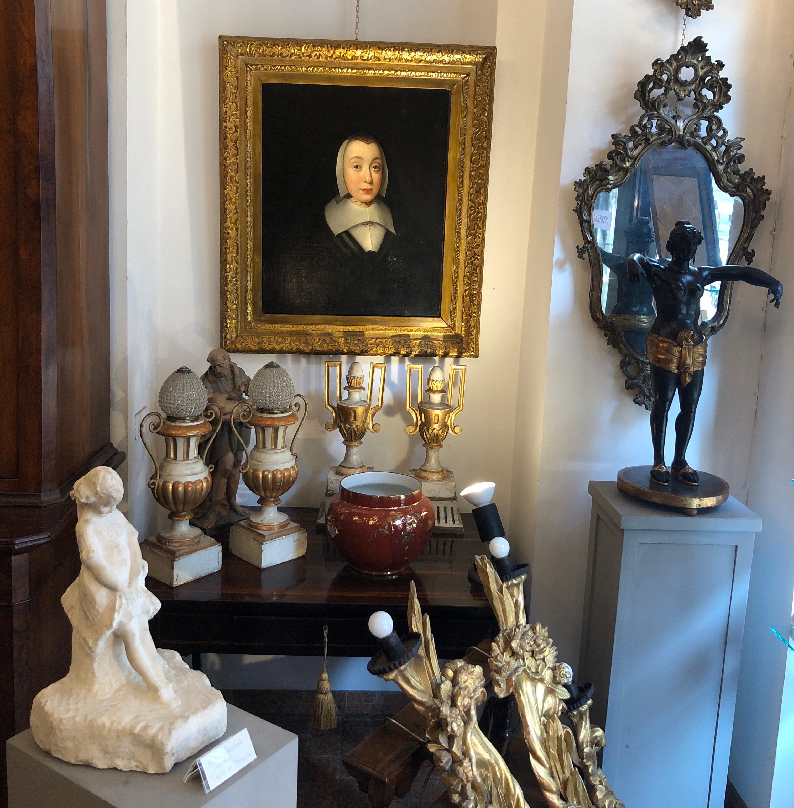 Ritratto di scuola inglese del XVII secolo di una giovane donna come la vedova Jane Bromley in vendita 5