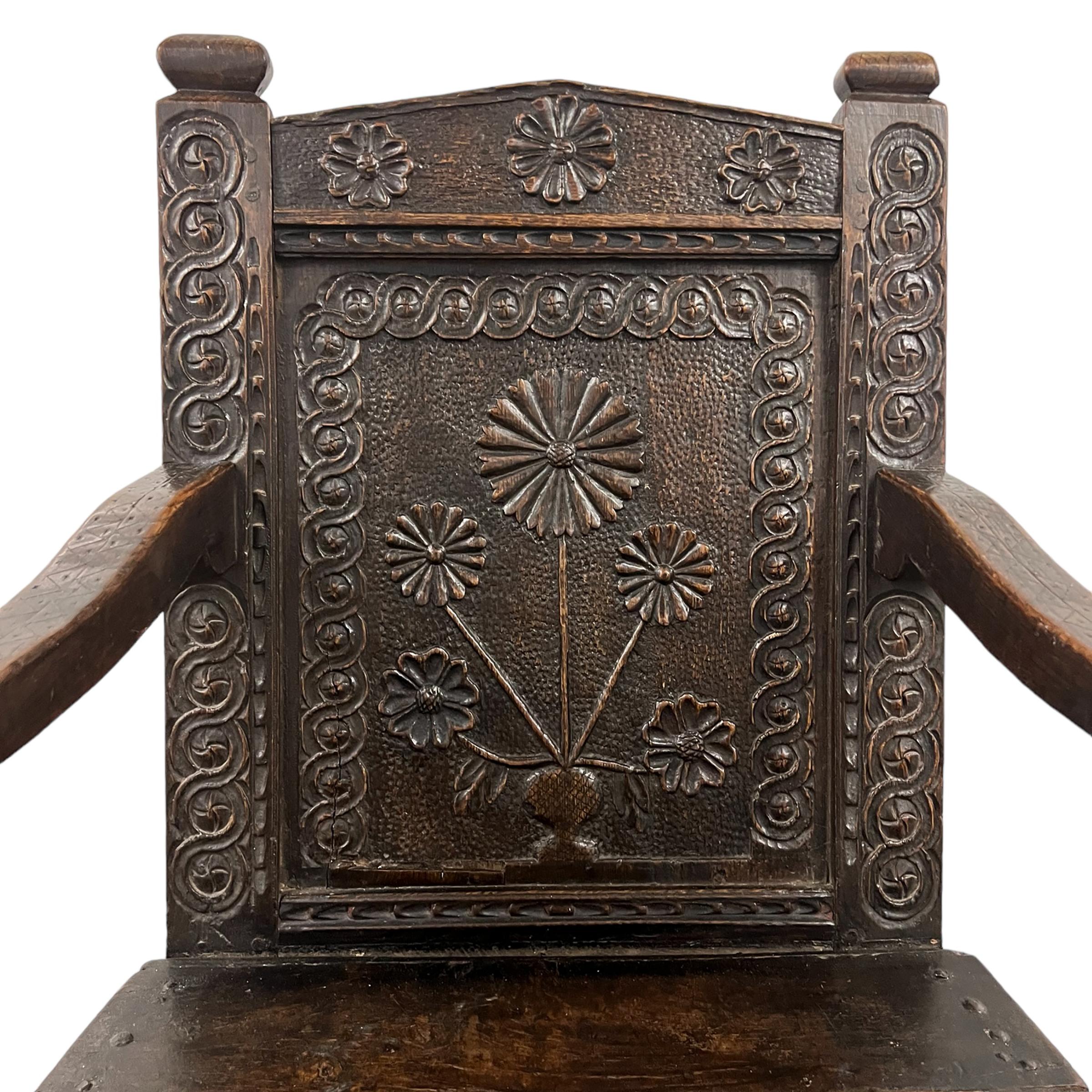 Englischer Wainscot-Sessel aus dem 17. Jahrhundert im Angebot 2