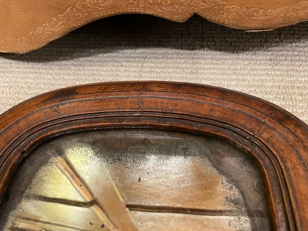 17th Century English Walnut Mirror With Original Glass, Small Scale For Sale 9