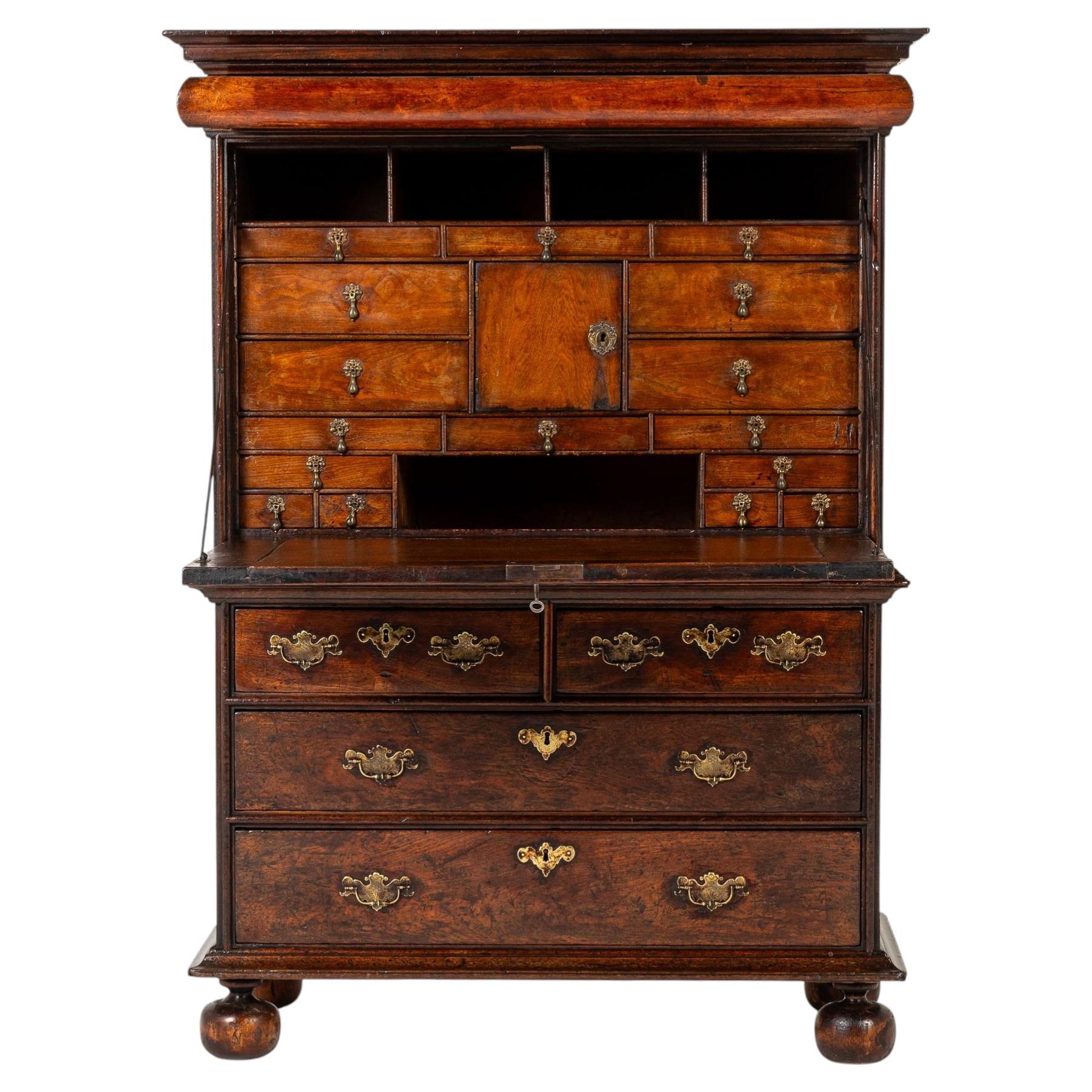 17th Century English William and Mary Period Walnut Escritoire