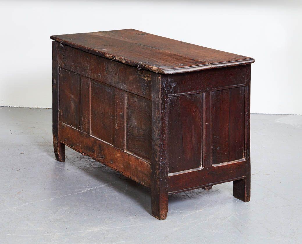17. Jahrhundert Englisch Zwei Panel Coffer im Angebot 5