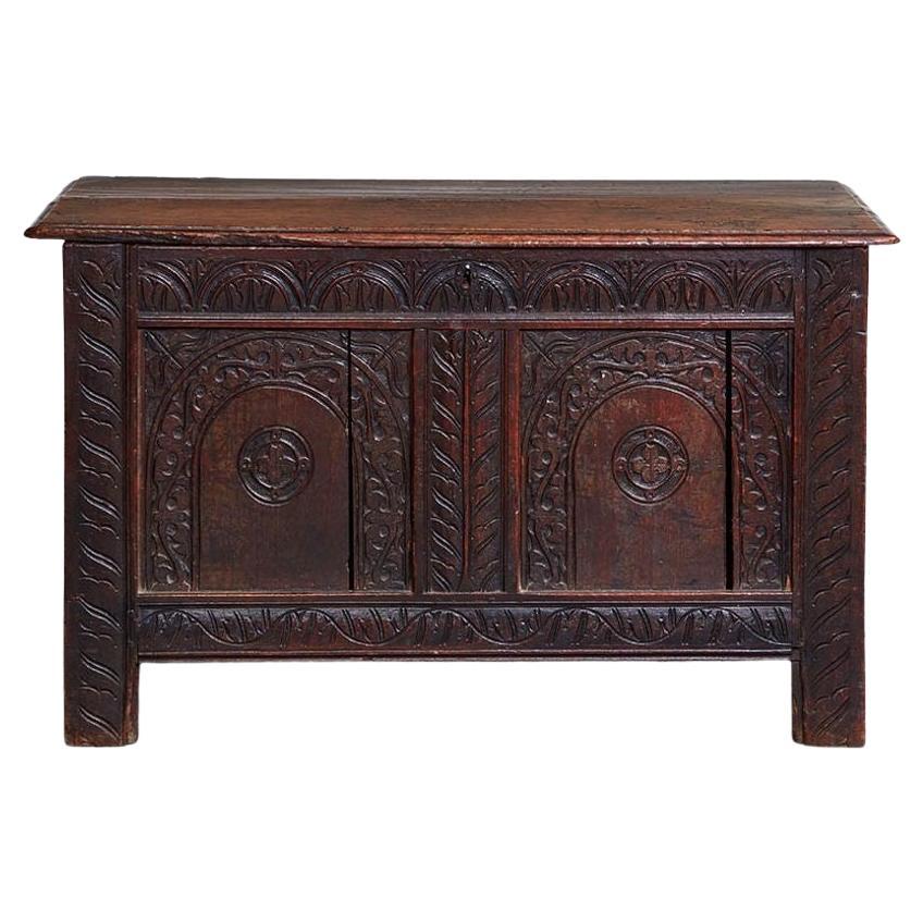 17th century English Two Panel Coffer