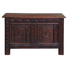 17th century English Two Panel Coffer